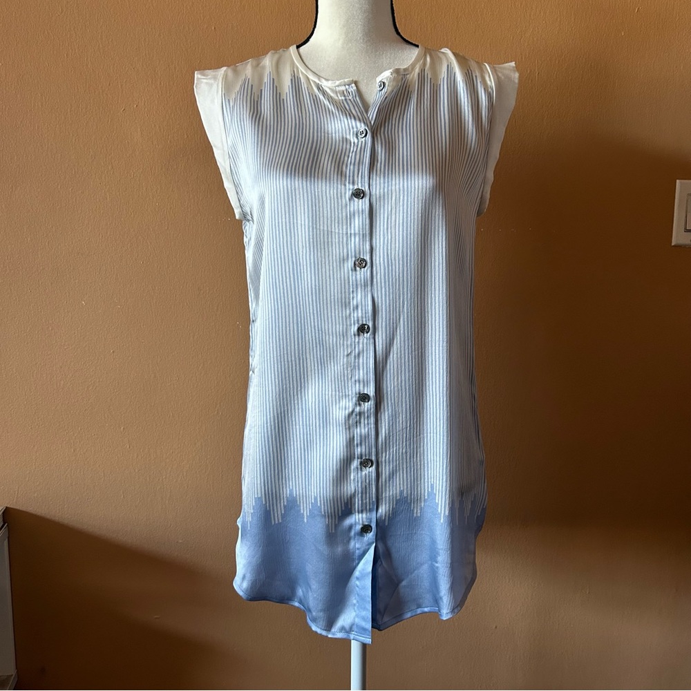 Veronica Beard Delano Silk Tunic Blouse Shirt Top Size 2